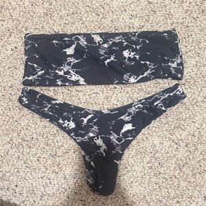 Black and White Marble Bikini Set